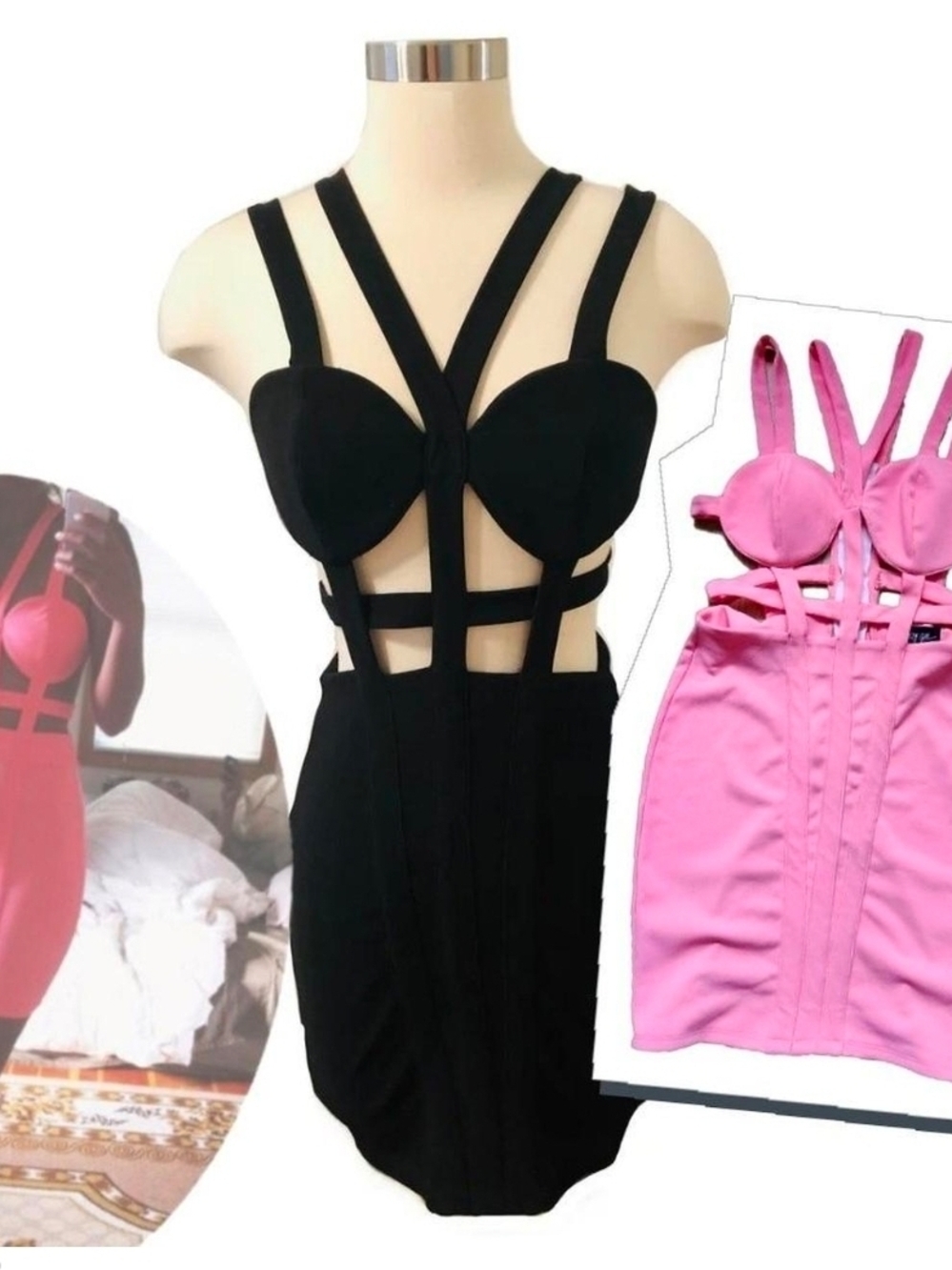 Nasty Gal SUNKIST CORAL Cut Out Caged Dress